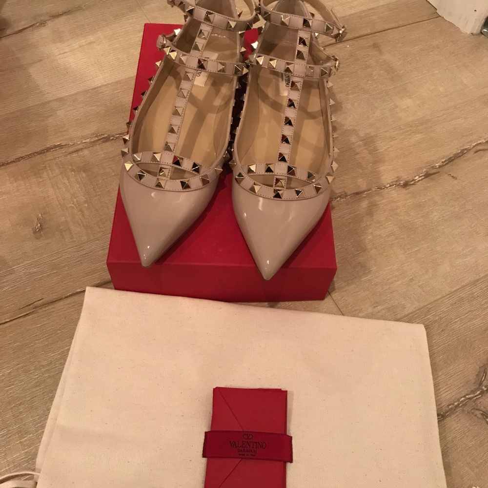 Brand New Valentino T strap Studded Flat