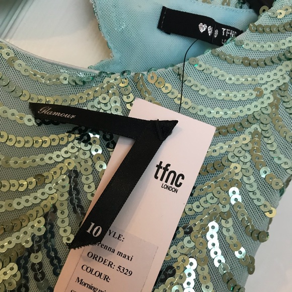 ASOS TFNC WEDDING Sequin Maxi Dress with Open Back - Picture 7 of 8