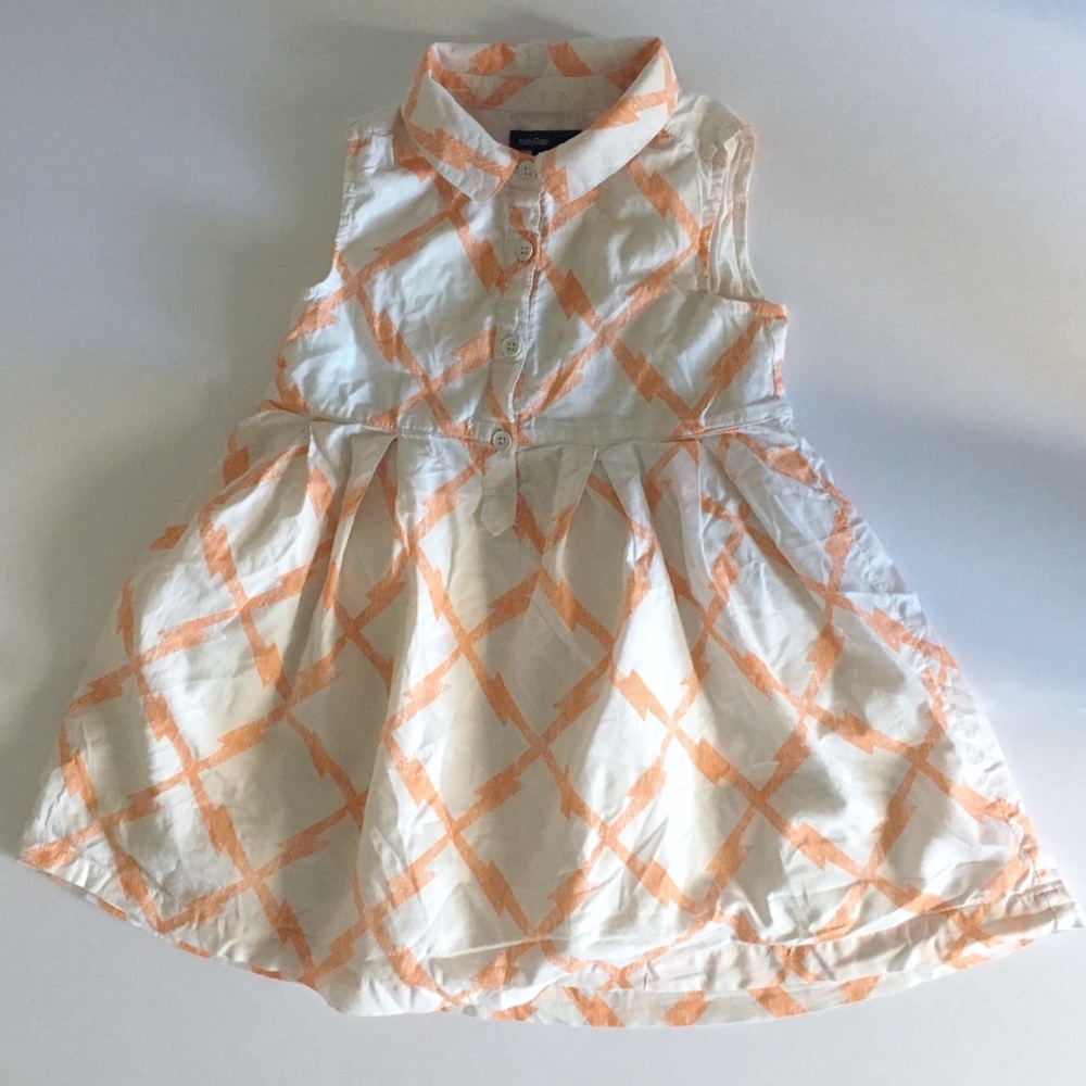 Girls’ Baby Gap White and Orange Dress 3yrs