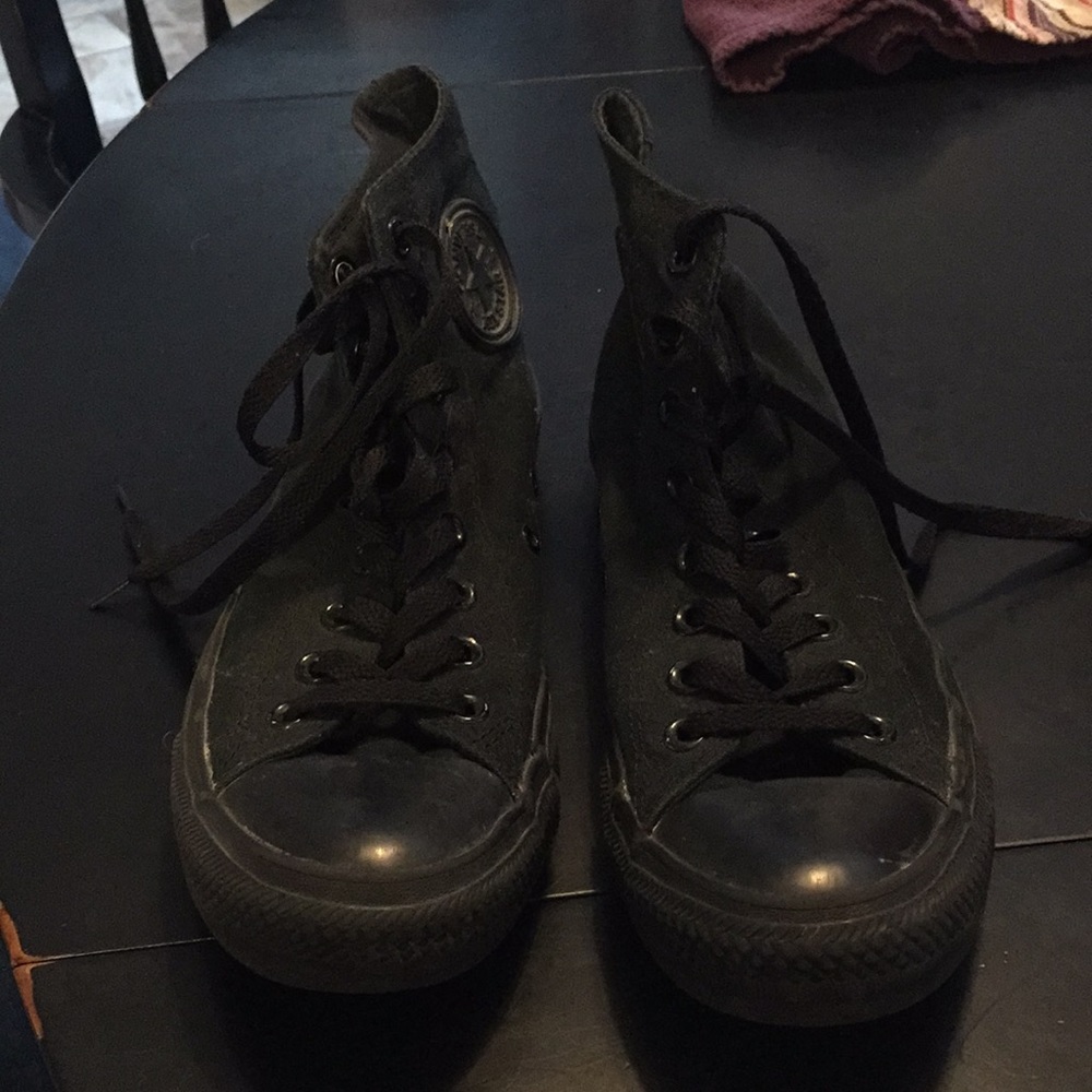 All black high top converse