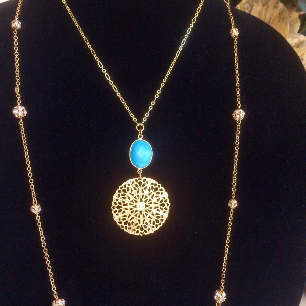 ⚜️Turquoise Filigree ~ Pendant Necklace⚜️