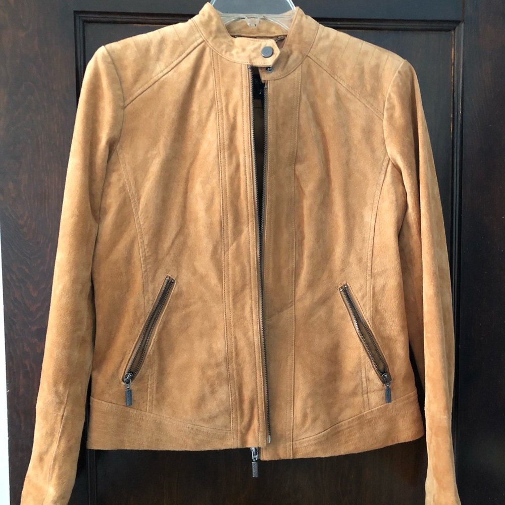 Bernardo Camel Suede Jacket Size M
