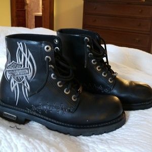 Harley Davidson embroidered  black motor boot