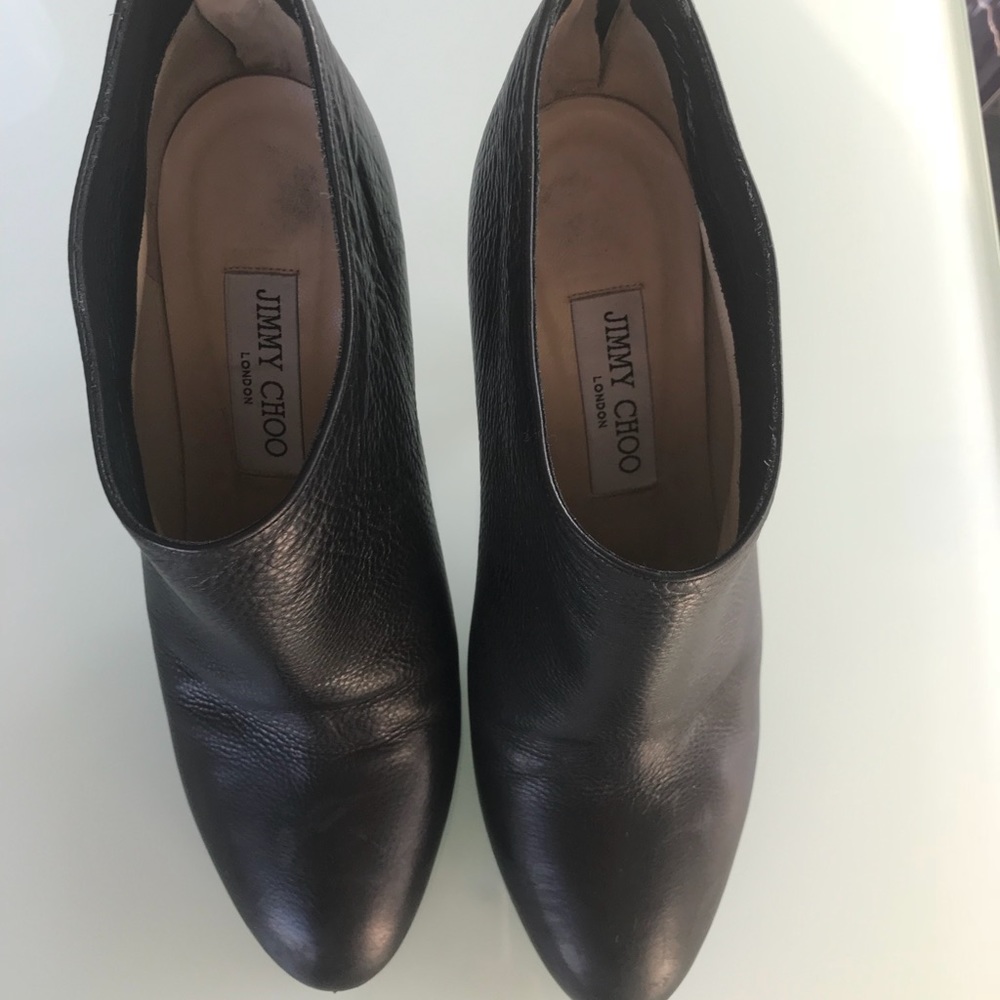 Jimmy Choo black leather booties