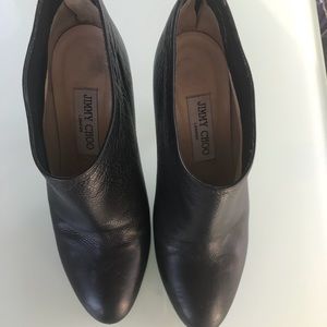 Jimmy Choo black leather booties