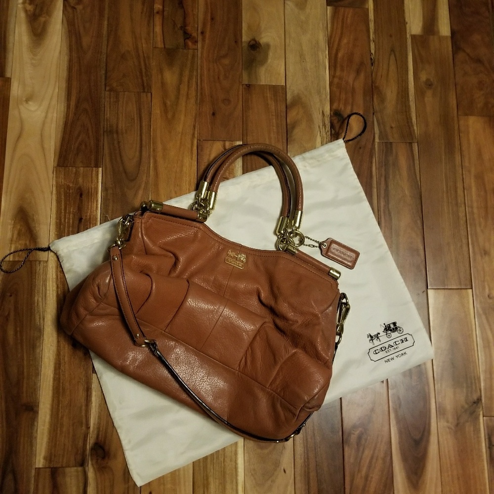 Tan satchel bag