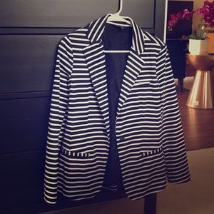 Black and white blazer