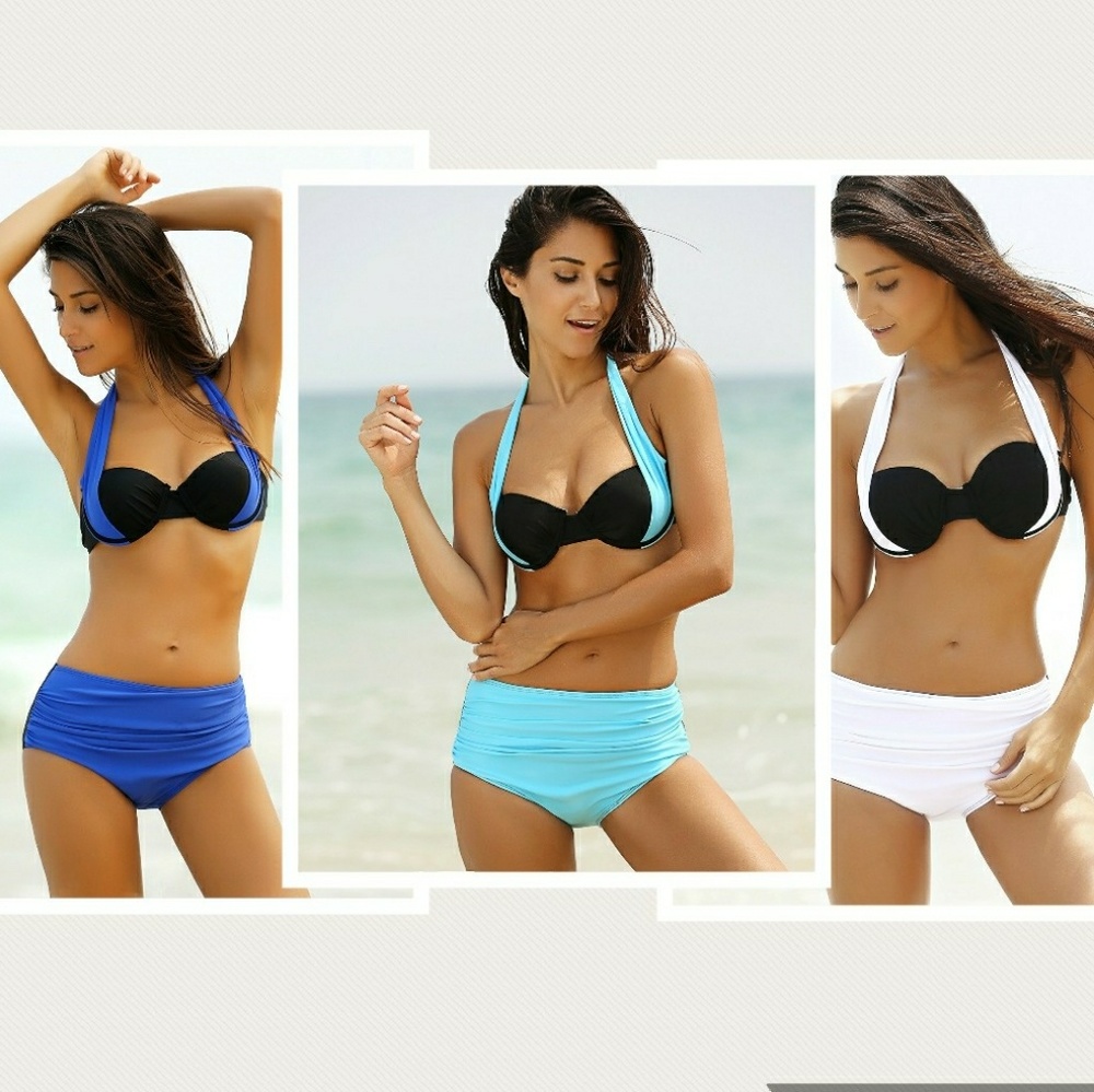 Mid Rise Color Block Bikini