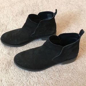 Lucky Brand booties- black suede, size 9.5
