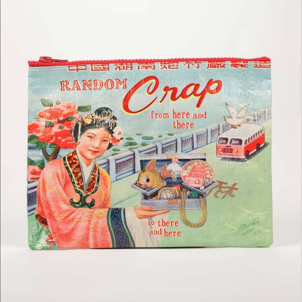 Blue Q “Random Crap” Recycled Zipper Pitch