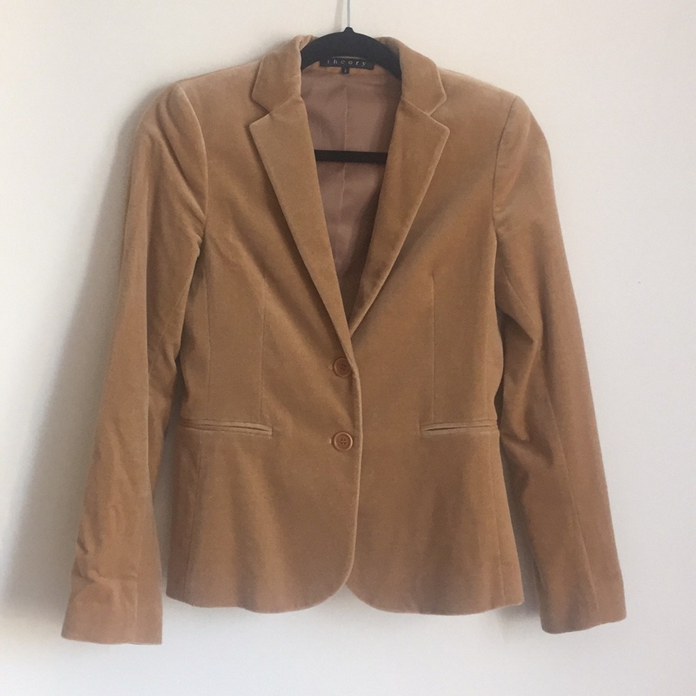 THEORY gold toned velvet women's blazer