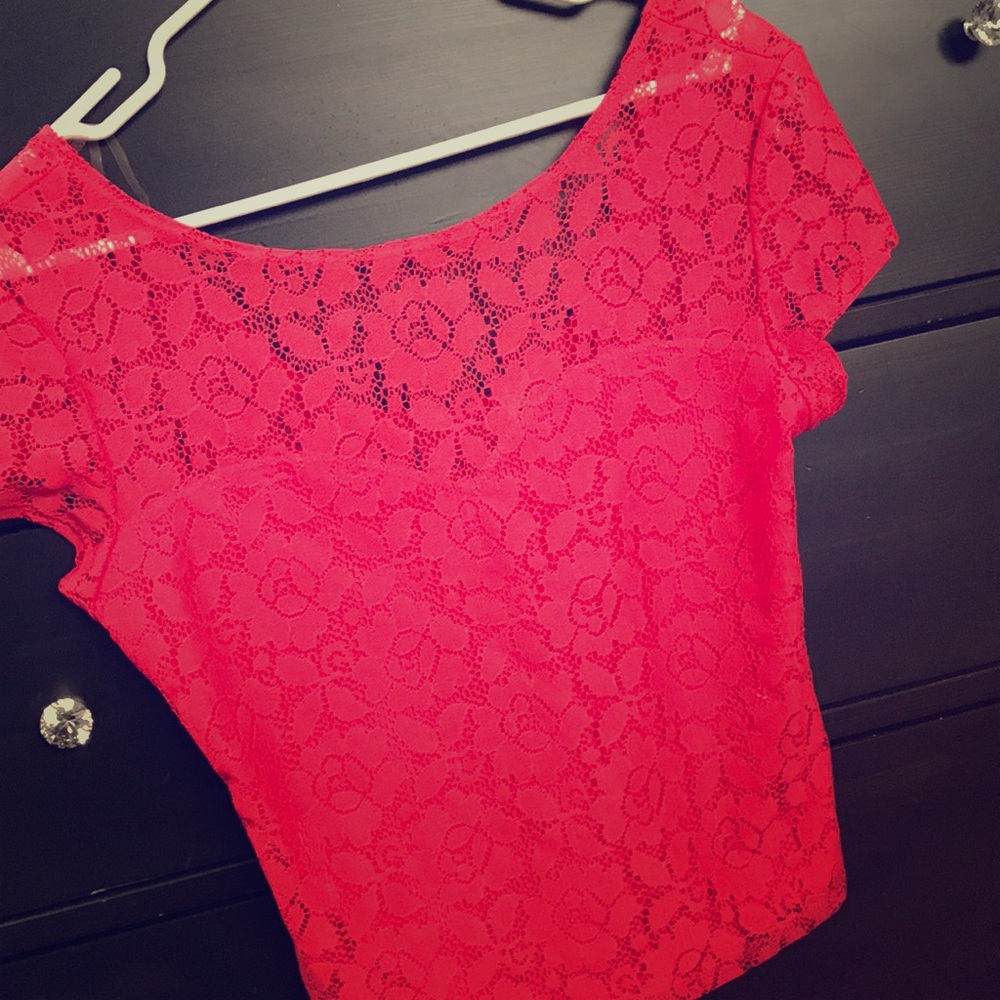 Red lace top