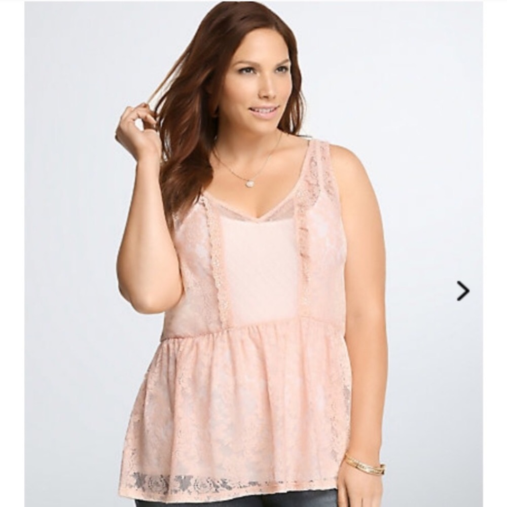 Pink lace top NWOT