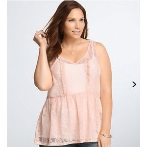 Pink lace top NWOT