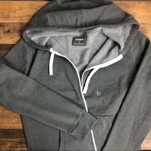 NWT EXPRESS Men’s Grey Hooded Zip up Sweater, M
