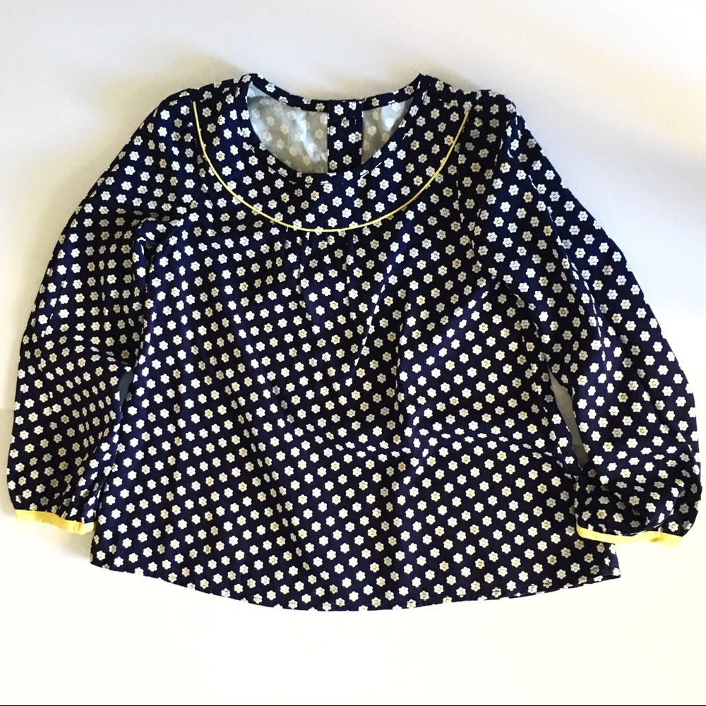 Girls’ Navy Blue Floral Blouse 5