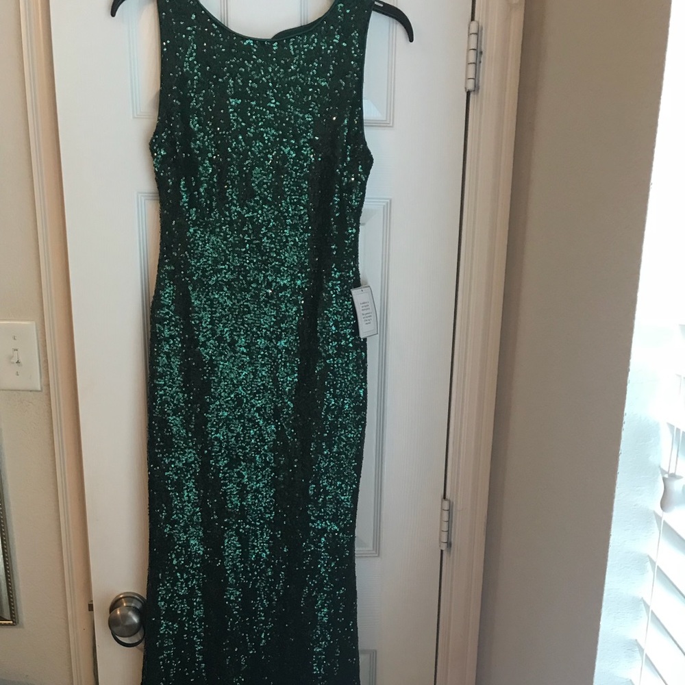 B. Darlin Open Back Sequin Long Dress