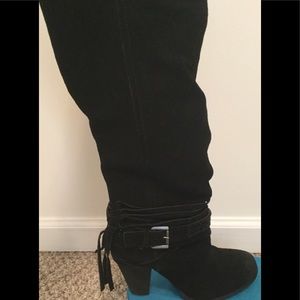 NWOT Knee High Black Belted Boots Naughty Monkey!