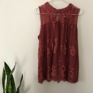 High neck lacey blouse
