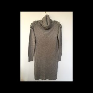 Grey turtleneck sweater dress