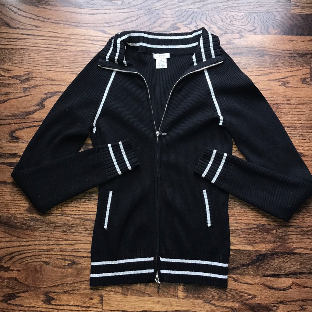 Cache- shimmer zip dress jacket