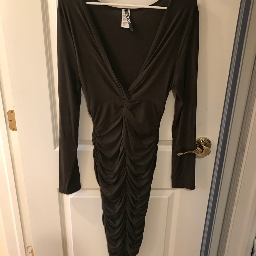 Dark olive green dress