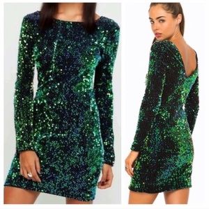 Motel Rocks Green Sequin Dress