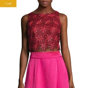 Zac by zac Posen floral red and pink crop top