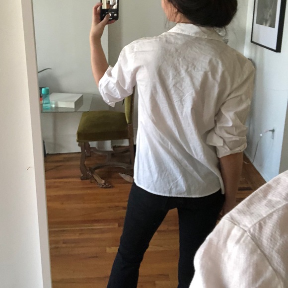 Vintage White Double Breasted Button Down Blouse - Picture 4 of 4