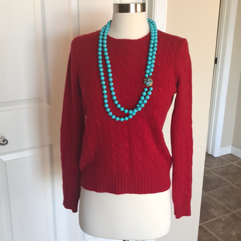 Ralph Lauren Black Label Red Cashmere Size M