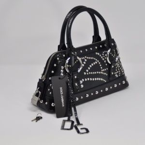 SALE! DOLCE & GABBANA SNAKE TRIM STUDDED LEATHER