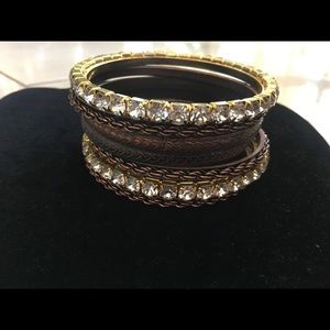 Bronze and Diamond Bracelet Stack