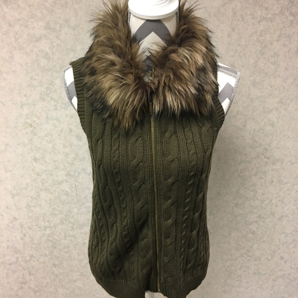 Chaps Vest with faux fur collar
