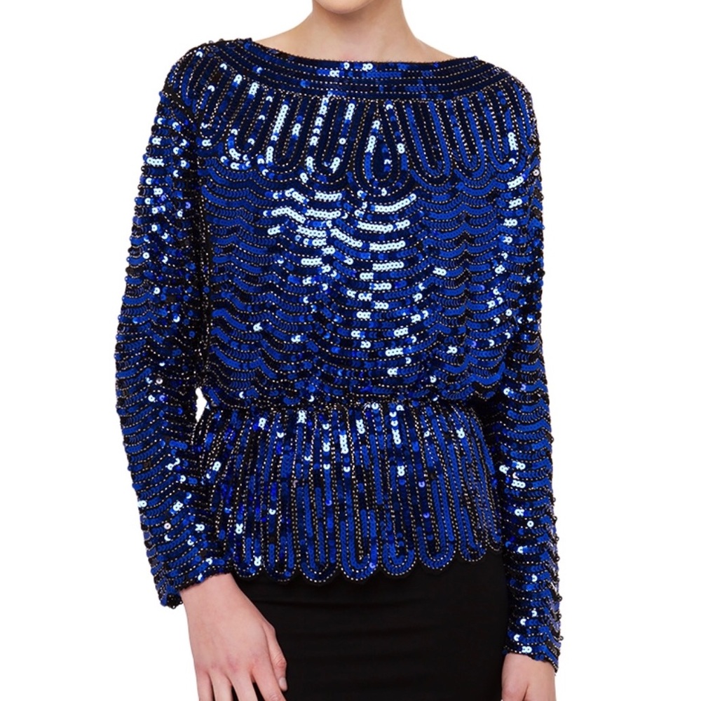 HOTTTT!!!! Akira royal blue sequin top.