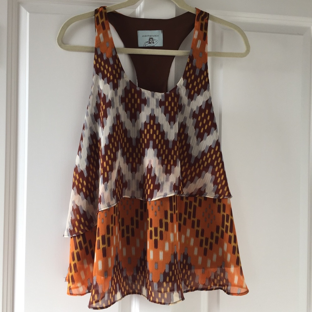 New Judith March Flowy Racerback Tank Top
