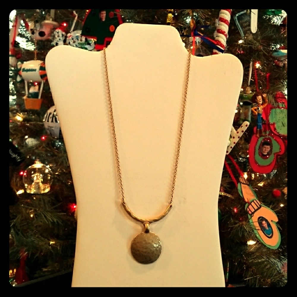 Hammered gold lia sophia necklace