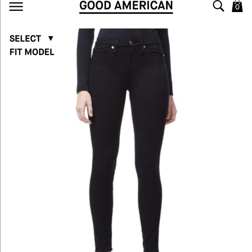 Good American black skinny jeans!