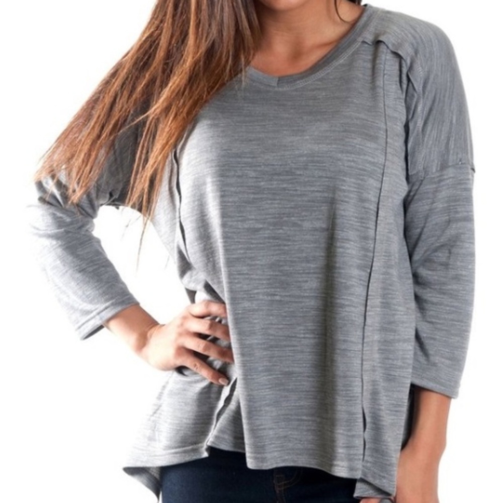 All For Color Oversized flowy gray top S M L