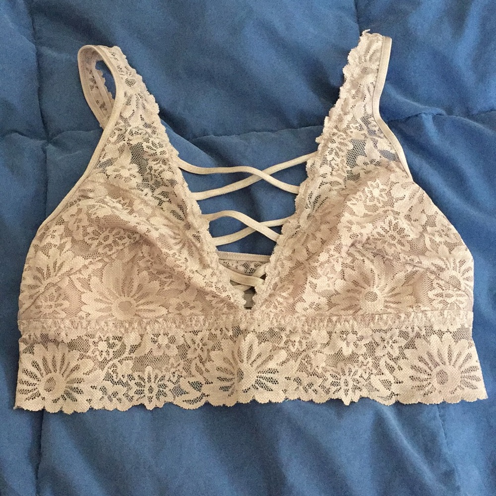 VS Pink Taupe Lace Strappy Bralette