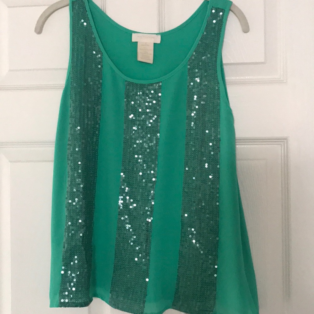 Green sequin tank