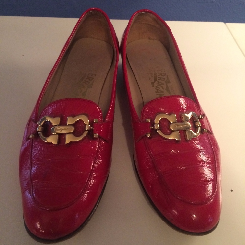 Red Ferragamo Loafers