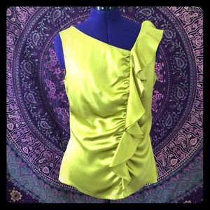 ❤️Cache silk chartreuse sleeveless blouse