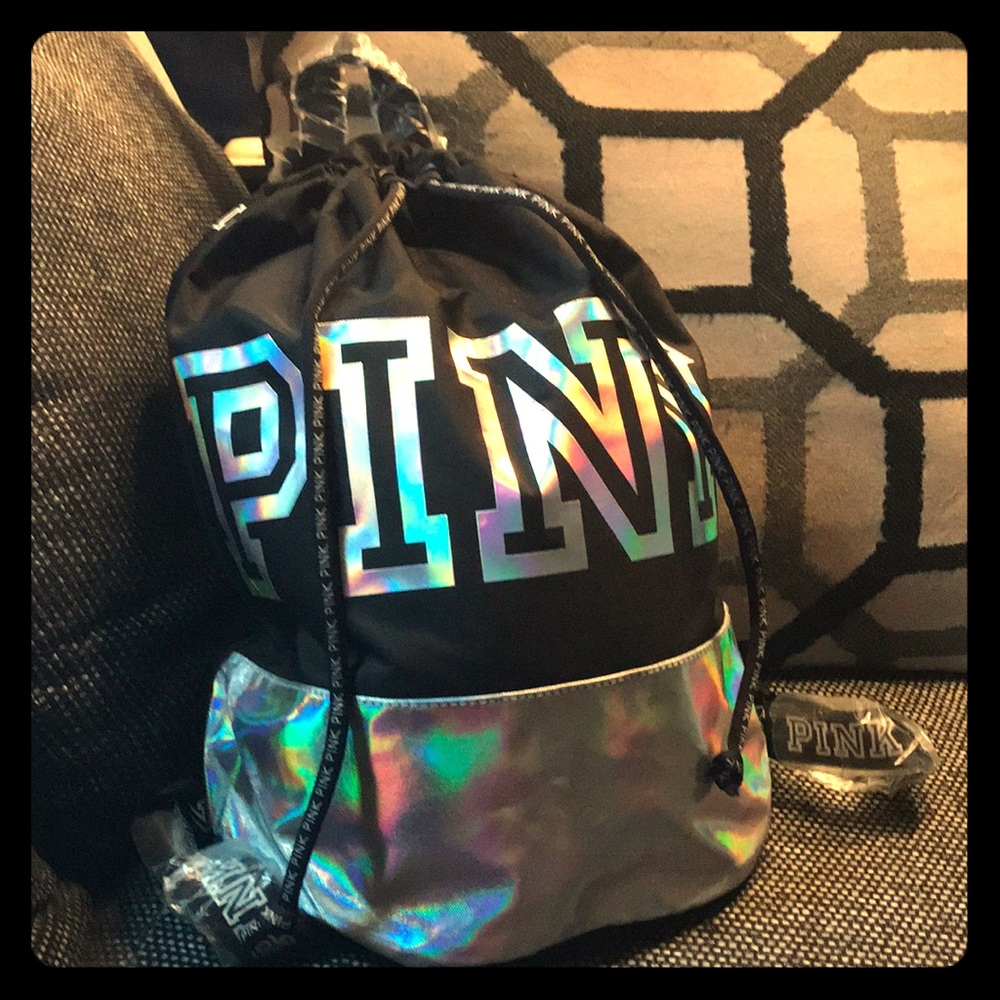 Victoria’s Secret PINK Holographic Drawstring Bag