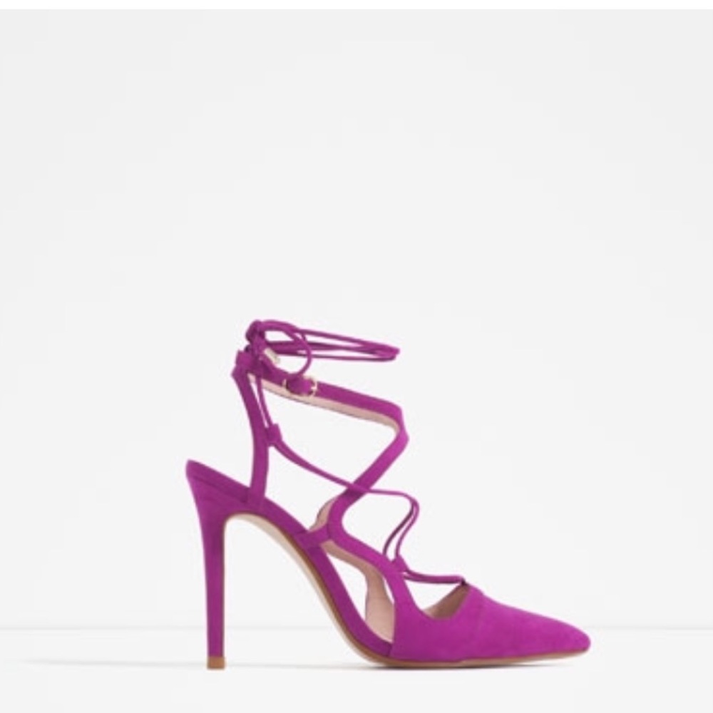 Zara high heel lace up pumps