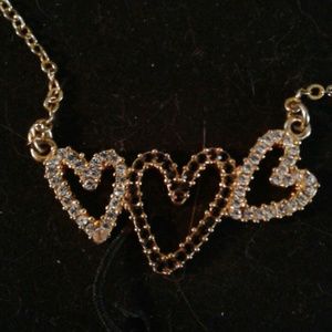 Nwot aldo gold 3 HEARTS necklace