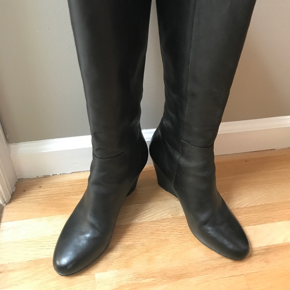 Knee high wedge boots