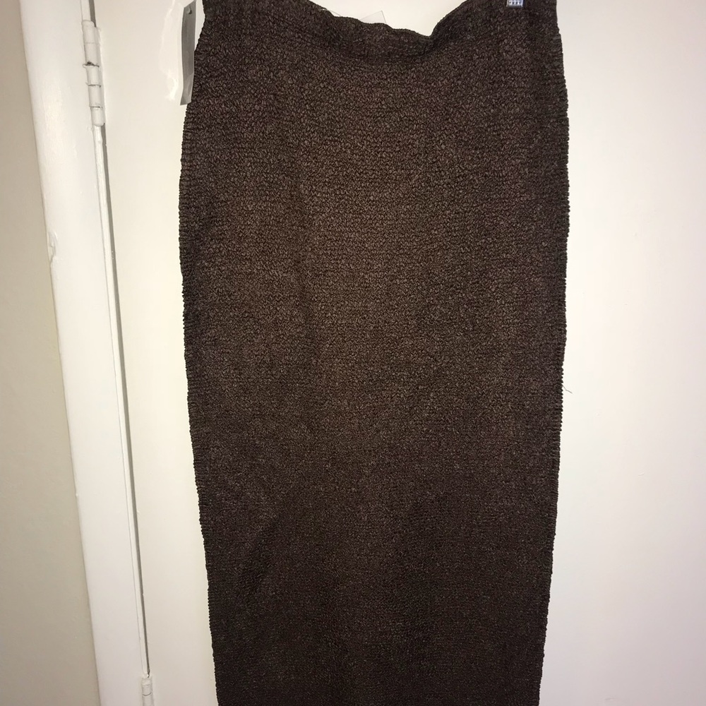 Pleats Collection Brown Tube Skirt