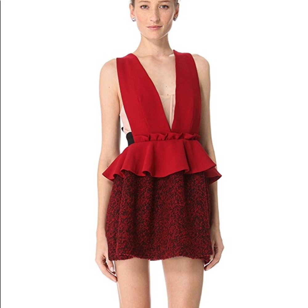 Three Floor Red Cocktail Dress
