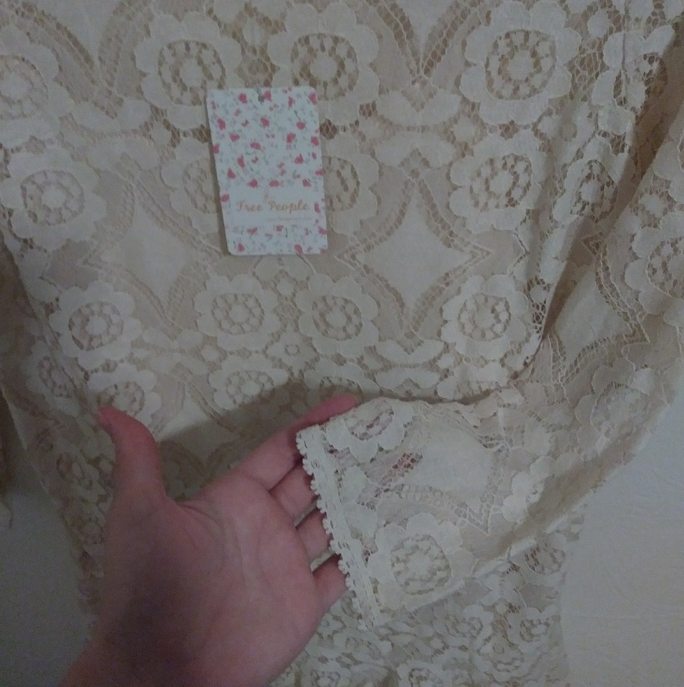 🆕! {Free people} cream white lace dress size 2 - Picture 3 of 8