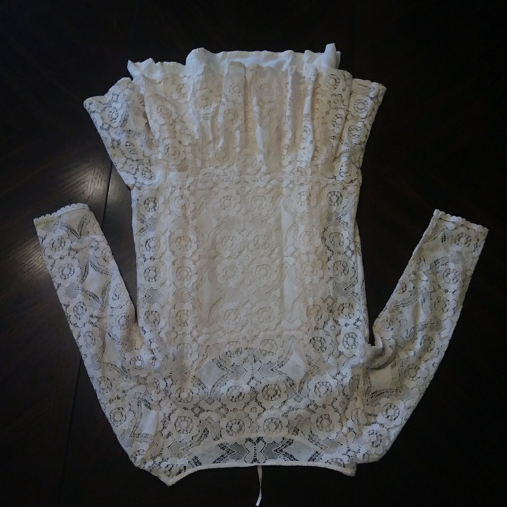🆕! {Free people} cream white lace dress size 2 - Picture 7 of 8